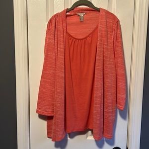 Coral colored twofer blouse XXL (20).